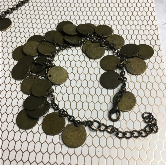 Brass Coin Tassel Necklace and Bracelet Set - Picture 6 of 7